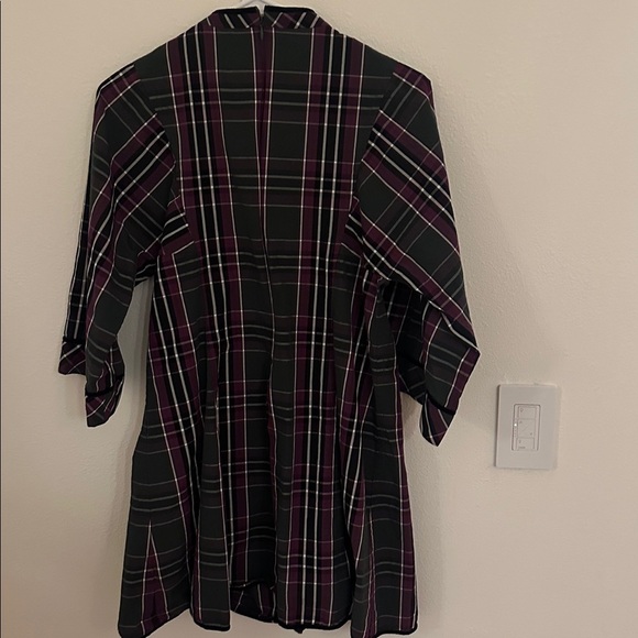 Tuckernuck Aubergine Tartan Indre Dress 3/4 Sleeve Mini Plaid xs - Picture 12 of 14